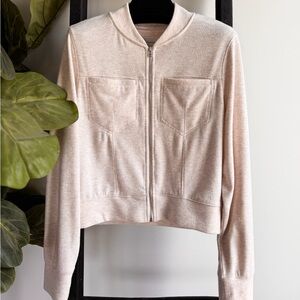 Cream Zip-Up Jacket by 7 Diamonds